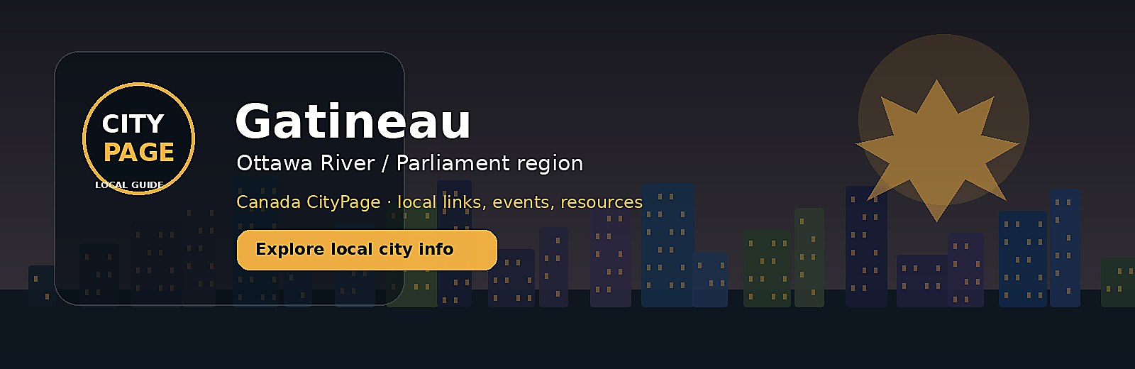 Gatineau city-specific skyline and landmark banner for CityPage