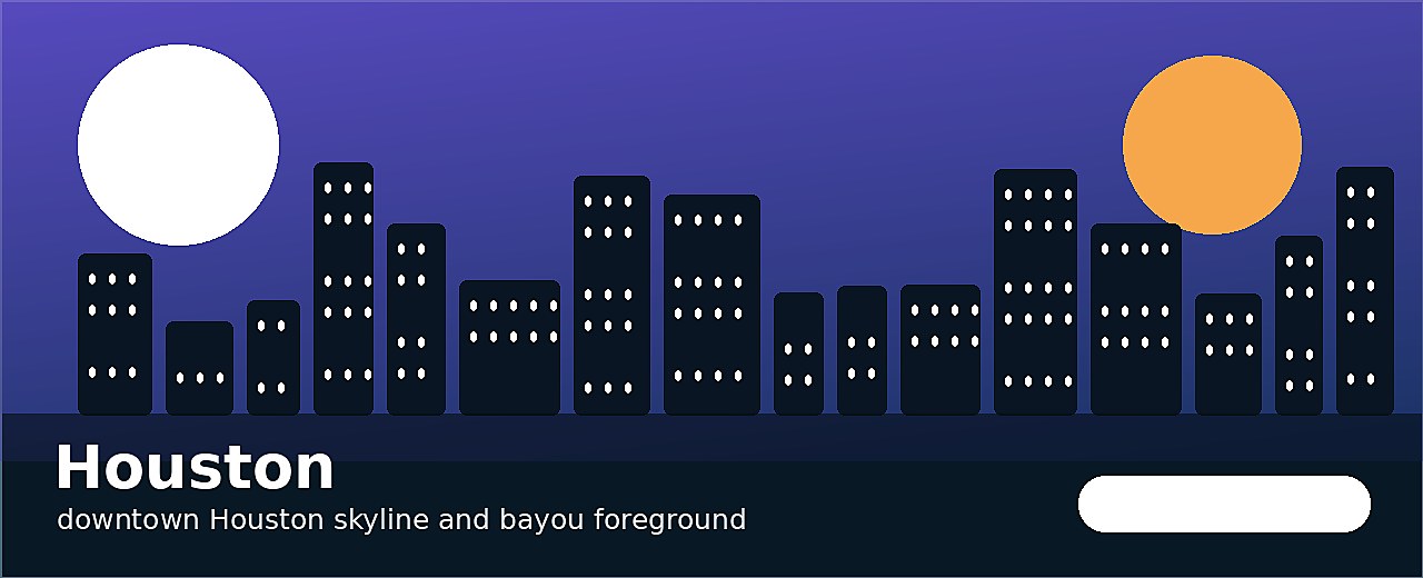 Houston city-specific skyline and landmark banner for CityPage