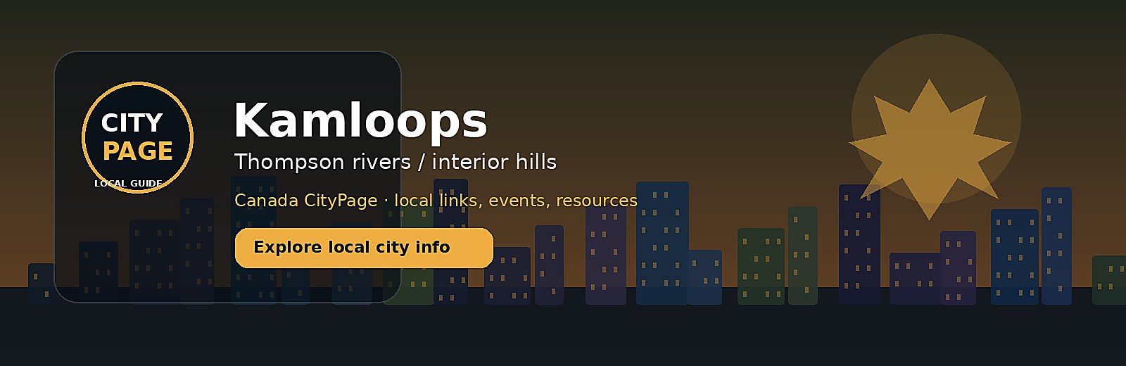 Kamloops city-specific skyline and landmark banner for CityPage