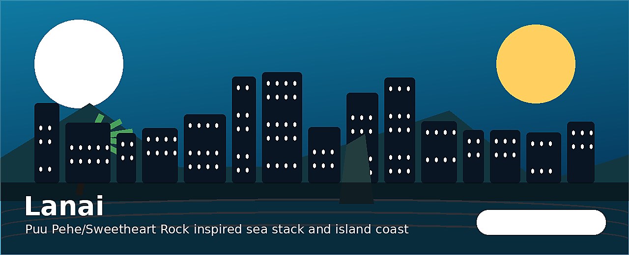 Lanai city-specific skyline and landmark banner for CityPage