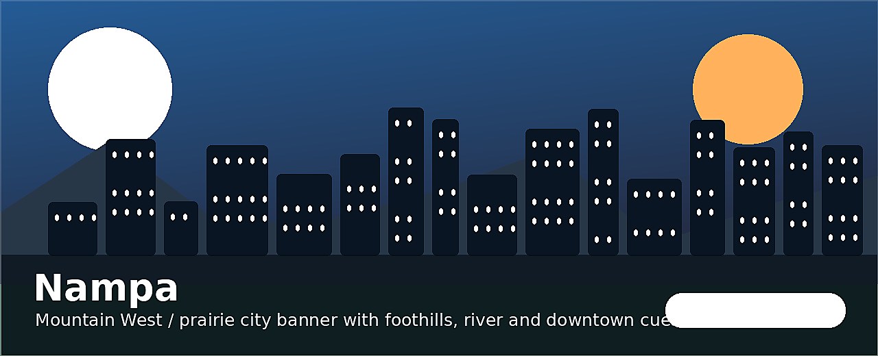 Nampa city-specific skyline and landmark banner for CityPage